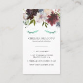 人魚のグリッターの署名の花柄のまつげ 名刺 (裏面)