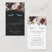 人魚のグリッターの署名の花柄のまつげ 名刺 (正面/裏面)