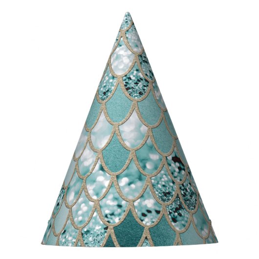 人魚のグリッターはかりで測#3 #sthiny パーティーハット (正面)