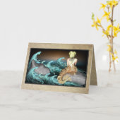 人魚のグリーティングカード カード (黄色い花)