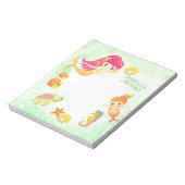 人魚のグリーン ノートパッド (回転)