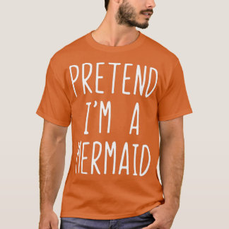 人魚のコスチュームをハロウィーンのふりをするおもしろい Tシャツ