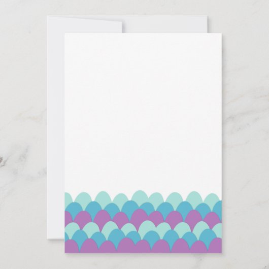 人魚のサメが海の双子の赤ちゃんシャワー 招待状 (裏面)