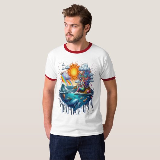 人魚のシュール亜意識の太陽のキスの朝 Tシャツ (正面フル)