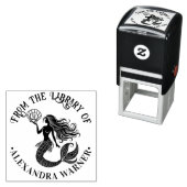 人魚のシレンのシルエット図書館本名イニシャル セルフインキングスタンプ (インサイチュ)