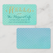 人魚のスケールおよび金ゴールドの名刺 名刺 (正面/裏面)