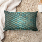 人魚のスケールの投球のLumbarの枕 ランバークッション (ブランケット)