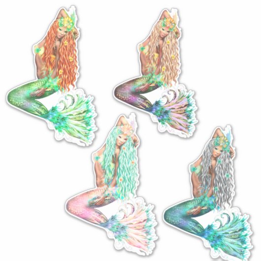 人魚のステッカー シール (正面)