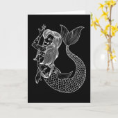 人魚のタトゥー ヴィンテージ人魚アート タトゥーガールズ カード (黄色い花)