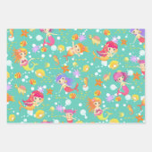 人魚のターコイズ ラッピングペーパーシート (正面3)