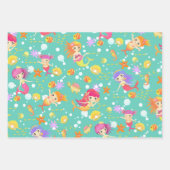 人魚のターコイズ ラッピングペーパーシート (正面)
