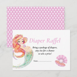 人魚のディアペ・ラッフル ベイビーシャワー アンダーザシー 招待状