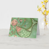 人魚のハグ - グリーティングカード (黄色い花)