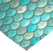 人魚のハッカの香りがする緑の魚スケールパターン ショートテーブルランナー (コーナー)