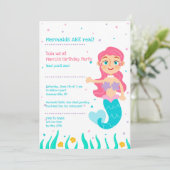 人魚のバースデーパーティ招待状 招待状 (スタンド正面)