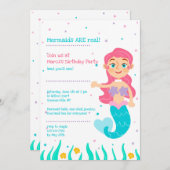 人魚のバースデーパーティ招待状 招待状 (正面/裏面)