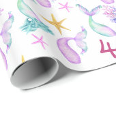 人魚のパーソナライズされた柄 ラッピングペーパー (ロールコーナー)