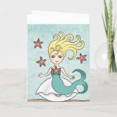 人魚のパーソナライズされた誕生日 カード (裏面)