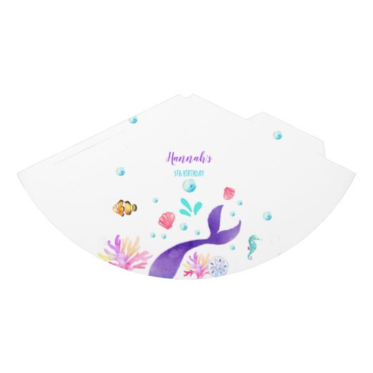 人魚のパーティーの帽子の人魚の誕生日 パーティーハット (正面)