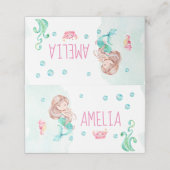 人魚のパーティーの食べ物 プレイスカード (外部開封)