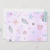 人魚のパープル水彩誕生日写真 招待状 (裏面)