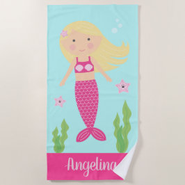 人魚のビーチタオル|の軽い金髪 ビーチタオル