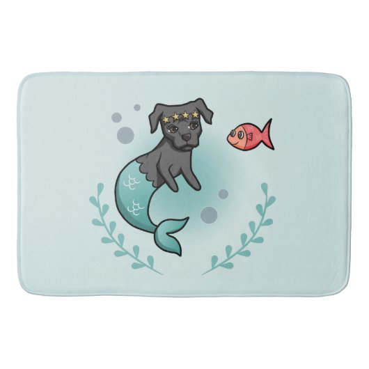 人魚のピット・ブル バスマット (正面)