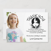 人魚のピンクとパープルの誕生日パーティー、ありがとうございました！ 招待状 (正面)