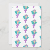 人魚のピンクとパープルの誕生日パーティー、ありがとうございました！ 招待状 (裏面)