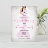 人魚のピンクのヴィンテージのブライダルシャワーの招待のピンク 招待状 (スタンド正面)