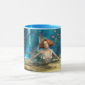 人魚のファンタジーのコンボのコーヒーか茶マグ マグカップ (中央)
