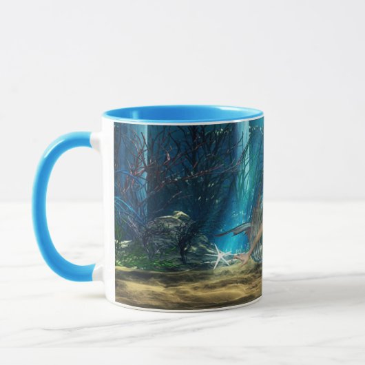 人魚のファンタジーのコンボのコーヒーか茶マグ マグカップ (左)