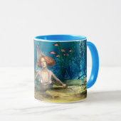 人魚のファンタジーのコンボのコーヒーか茶マグ マグカップ (正面右)
