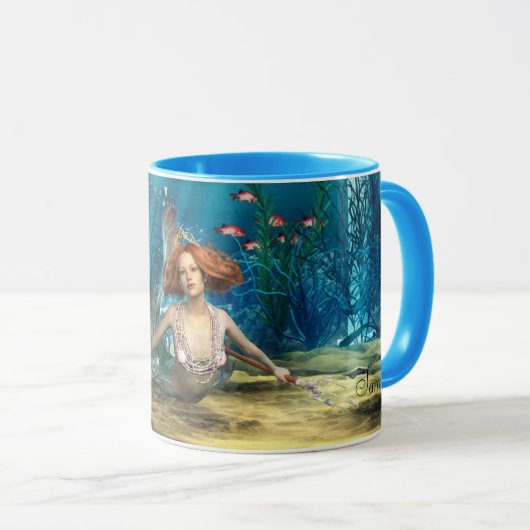 人魚のファンタジーのコンボのコーヒーか茶マグ マグカップ (正面右)