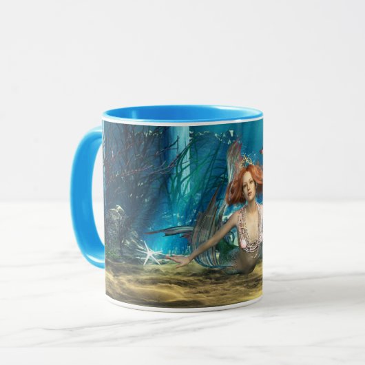 人魚のファンタジーのコンボのコーヒーか茶マグ マグカップ (正面左)