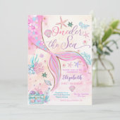 人魚のファーストバースデー招待状 招待状 (スタンド正面)