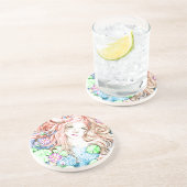 人魚のプリンセスの水彩画 コースター (側面)