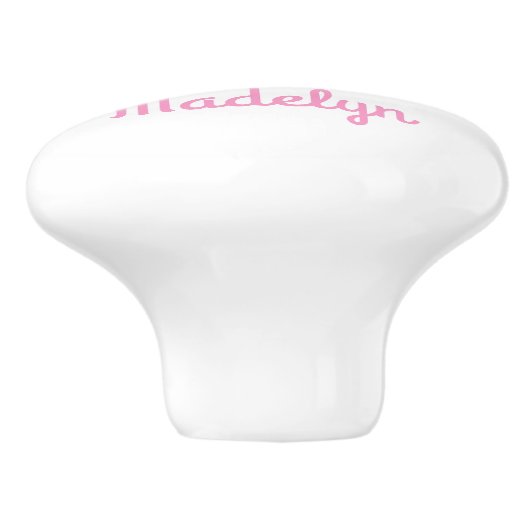 人魚のプリンセスピンクの白い名前 セラミックノブ (側面)