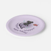 人魚のプリンセス犬|のハッピーバースデー ペーパープレート (アングル)