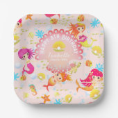 人魚のプリンセス ピンク ペーパープレート (正面)