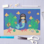 人魚のプールを囲んでのパーティ 薄葉紙 (クラフト)