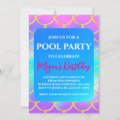 人魚のプールパーティーの招待状 招待状 (正面)