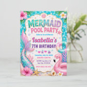 人魚のプールパーティー誕生日招待状 招待状 (スタンド正面)