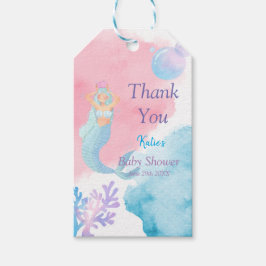 人魚のベイビーシャワーの招待状 ギフトタグ
