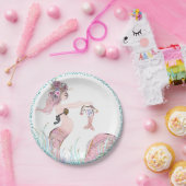 人魚のベイビーシャワーの紙皿 ペーパープレート (パーティー)