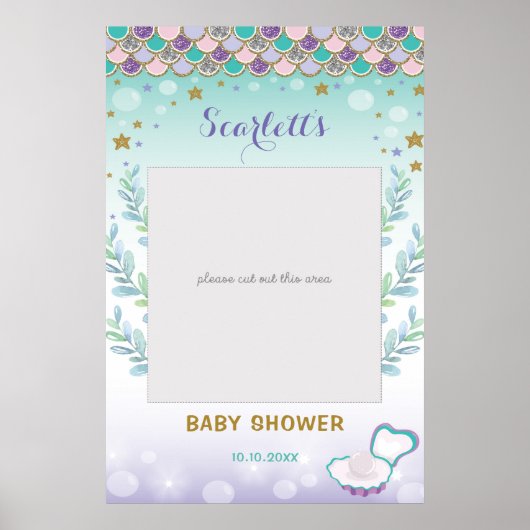 人魚のベイビーシャワー・誕生日写真撮影用小道具 ポスター (正面)