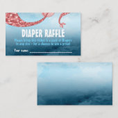 人魚のベビーシャワーのおむつのラッフルカード エンクロージャーカード (正面/裏面)