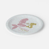 人魚のベビーシャワーのばら色の金ゴールドの紙皿 ペーパープレート (アングル)