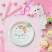 人魚のベビーシャワーの紙皿7"人魚のシャワー ペーパープレート (パーティー)