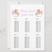 人魚のベビーシャワー。海の下のテーブルチャート 招待状 (正面)